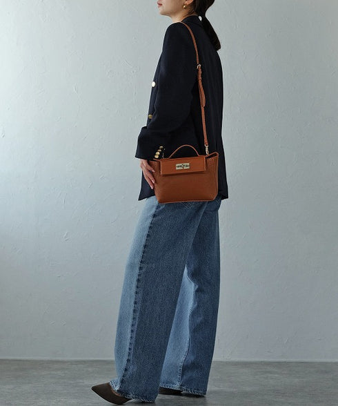 2WAYターンロックミニショルダーハンドバッグ 12-1174